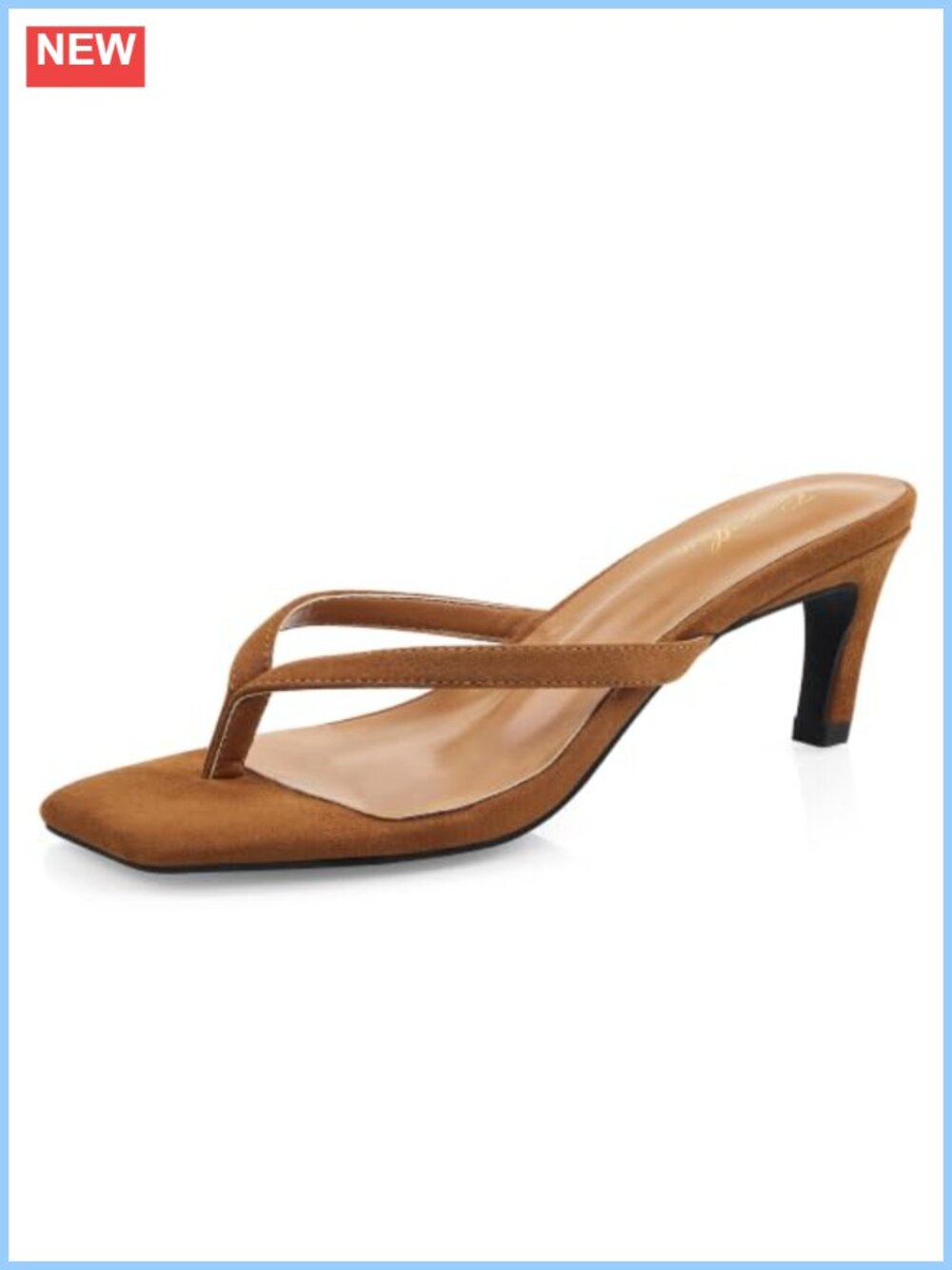 Kitten Heel Thong Sandals Square Open Toe 2 Inch Low Heel Slip On